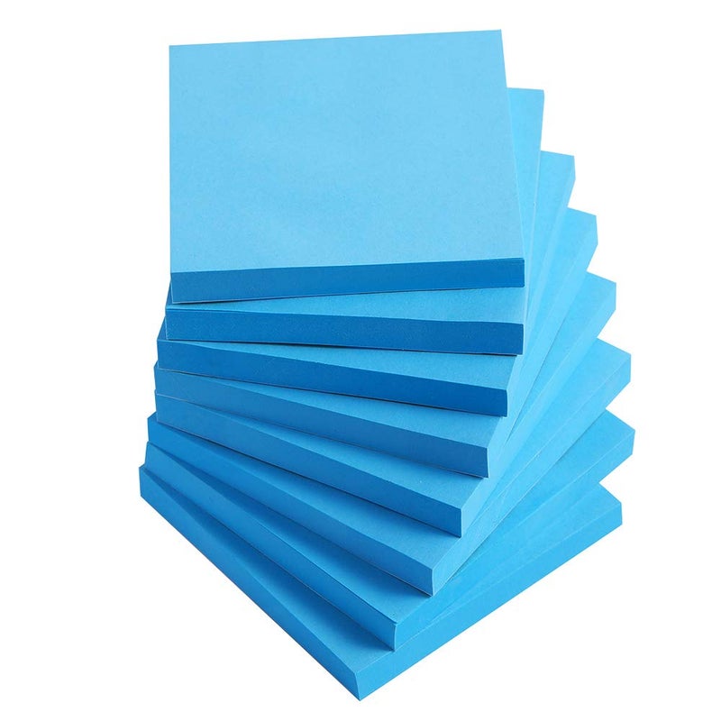 Vanpad Sticky Notes 3x3 Inches,Bright Blue Self-Stick Pads, Easy to Post for Home, Office, Notebook, 8 Pads/Pack - Image 1